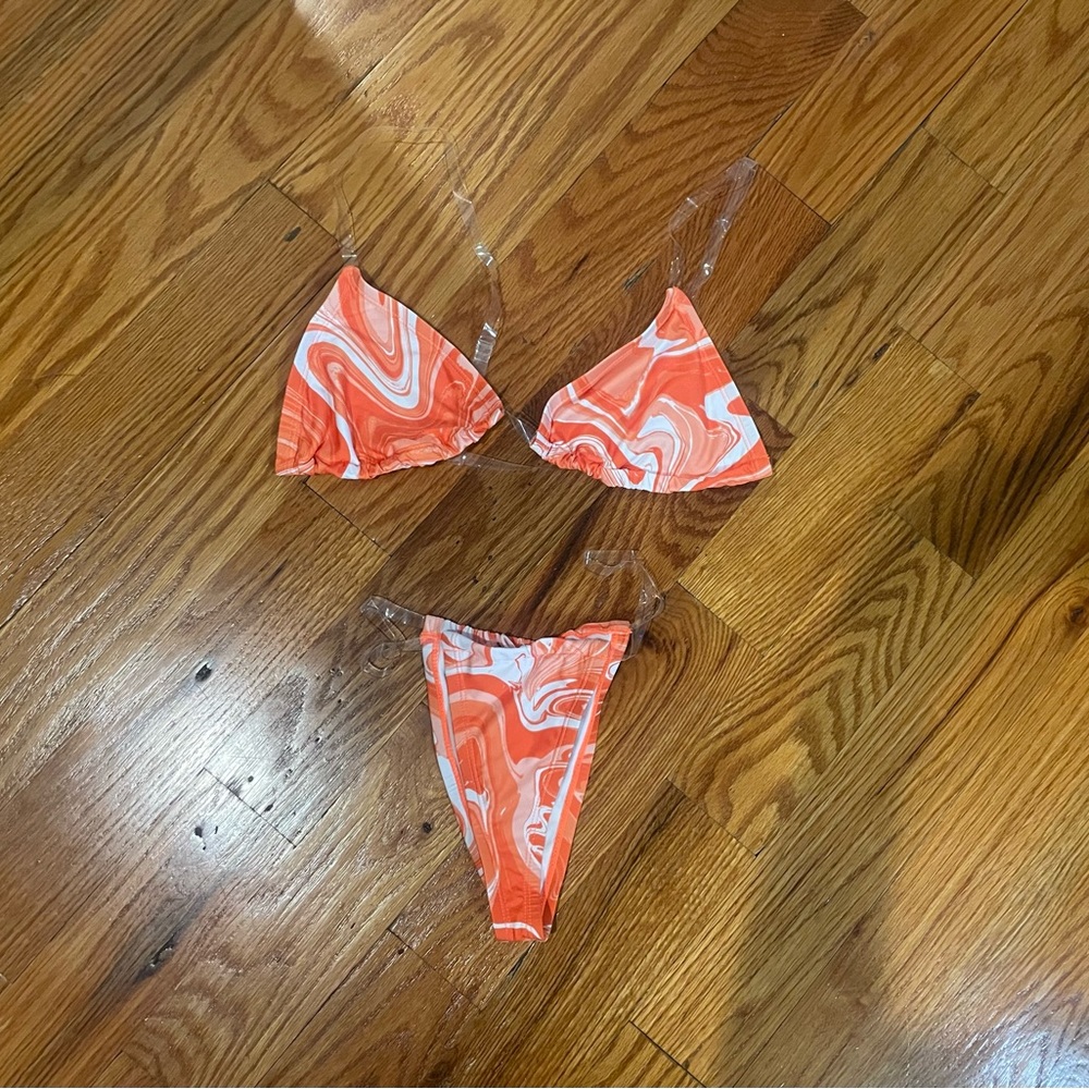 Orange Swirl 2 Piece Bathing Suit